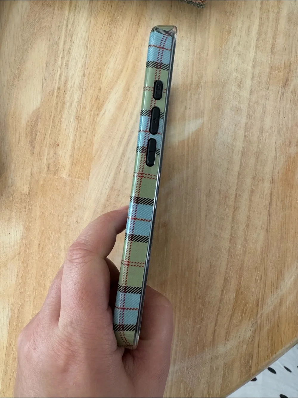 Dairy Boy Plaid iPhone 15 pro phone Case in Green & Blue